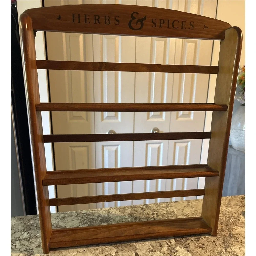 Vintage McCormick Wooden Wall Spice Rack Herbs & Spices Kitchen 3 Tier Shelf